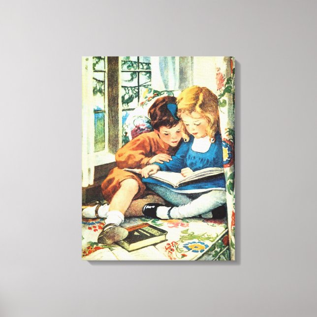 Merry Christmas Jessie Willcox Smith Illustration Canvas Print (Front)