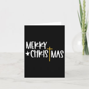 Merry Christmas Jesus Cross Christian Religious Fa Card