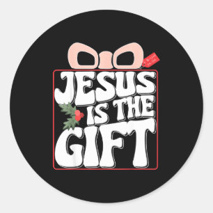 Merry Christmas Jesus Is The Gift To The World Chr Classic Round Sticker