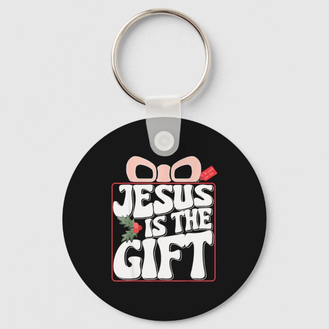Merry Christmas Jesus Is The Gift To The World Chr Key Ring (Front)