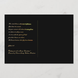 Merry Christmas John 3:8 Bible Verse Postcard