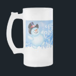 Merry Christmas Jolly Snowman and Ornament  Frosted Glass Beer Mug<br><div class="desc">Merry Christmas Jolly Snowman and Ornament Frosted Glass Beer Mug Our frosted glass mug is our most versatile option. The 10-ounce mug is a perfect choice for tea, coffee, and cocoa as well as grogs, toddies, and mulled wines. The 16-ounce mug is styled as a beer stein and is ideal...</div>