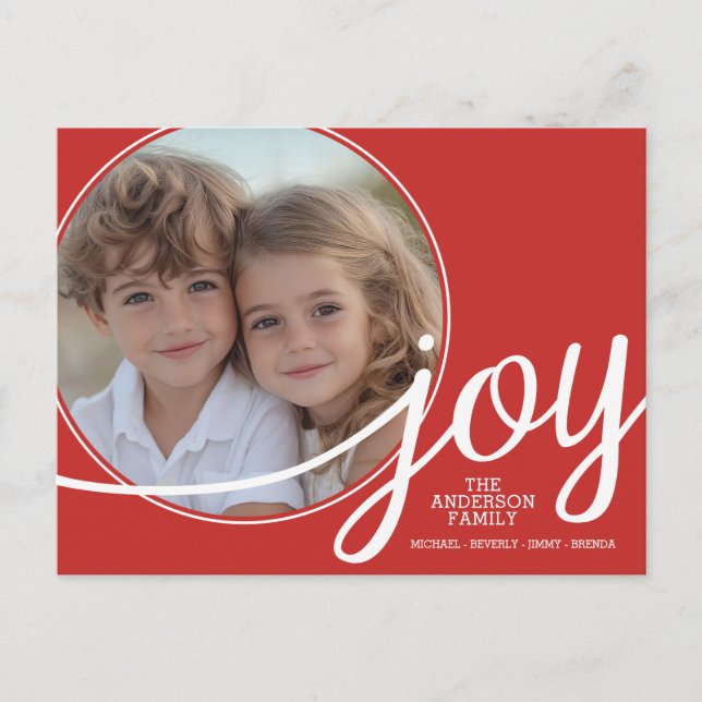 Merry Christmas Joy - 1 Photo and Holiday Greeting (Front)
