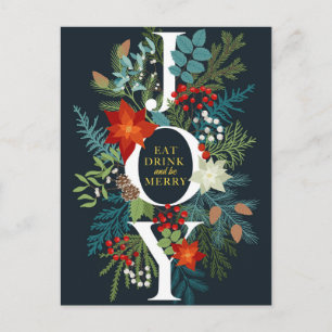 Merry Christmas JOY Corporate Greeting Postcard