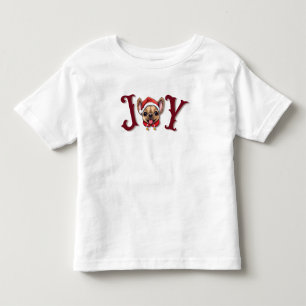 Merry Christmas Joy Cute French Bulldog holly Toddler T-Shirt