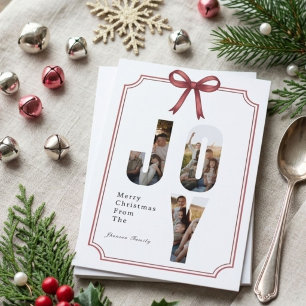 Merry Christmas Joy family Photo Collage Holiday Card