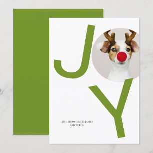 Merry Christmas Joy Green Photo Card