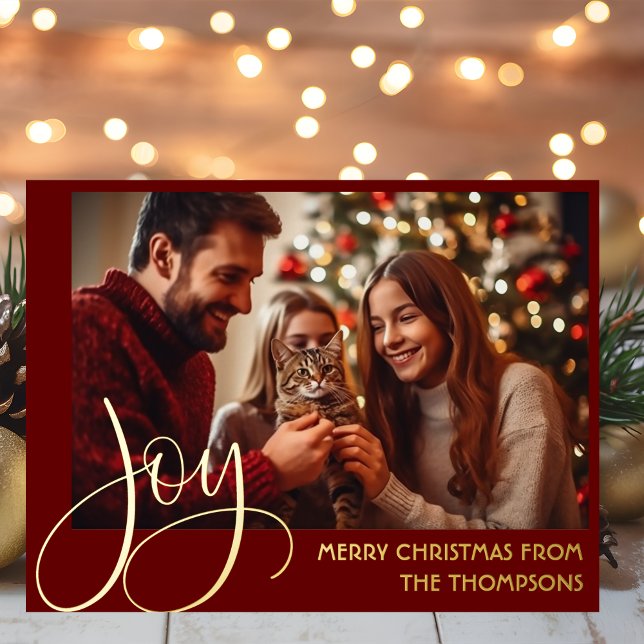 Merry Christmas, joy greeting postcard (Creator Uploaded)