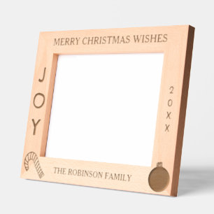 Merry Christmas Joy Name 10 x 8 Photo Etched Frames