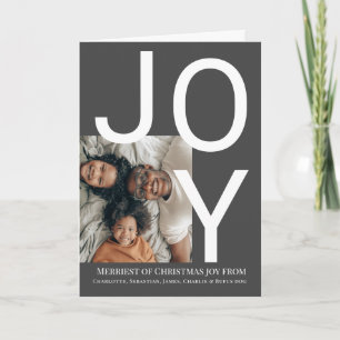 Merry Christmas Joy Personalised Photo Card