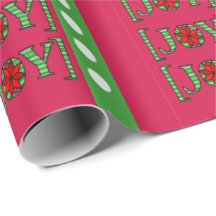 Merry Christmas Joy Red Wrapping Paper
