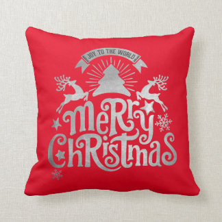 Merry Christmas Joy to the World Holiday Pillow