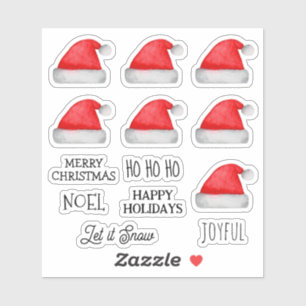 Merry Christmas. Joyful Santa Claus red hat