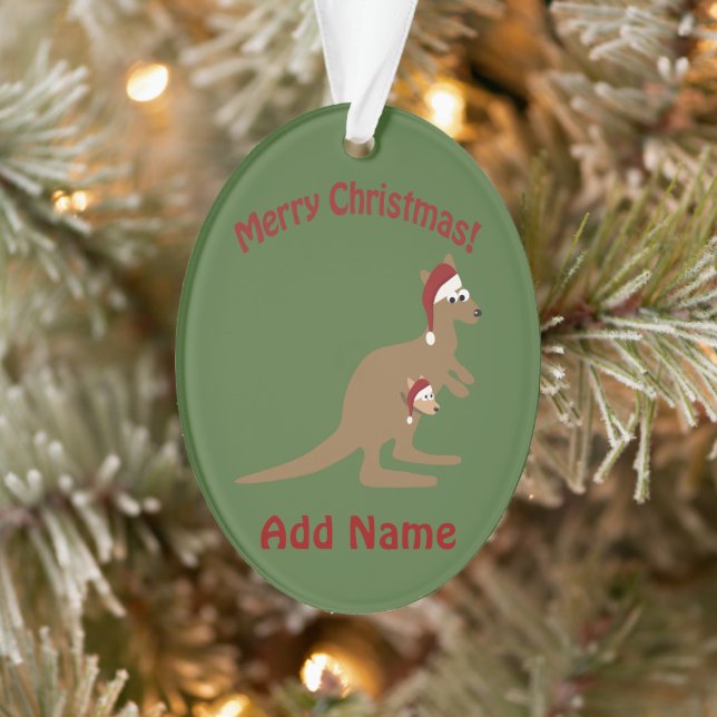 Merry Christmas Kangaroos Ornament (Tree)