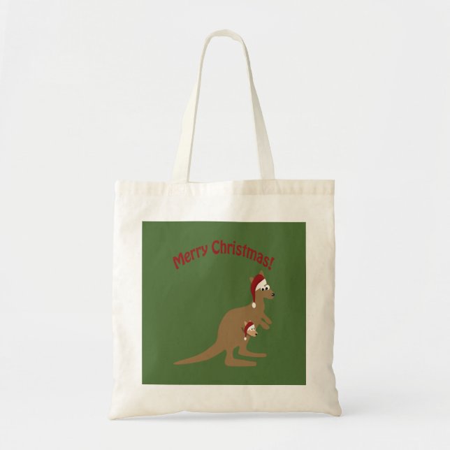 Merry Christmas Kangaroos Tote Bag (Front)