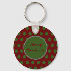 Merry Christmas Keychain (Maroon & Hunter Green)