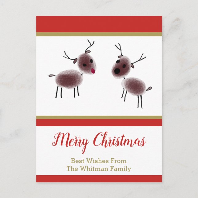 Merry Christmas Kids Art Reindeer Holiday (Front)