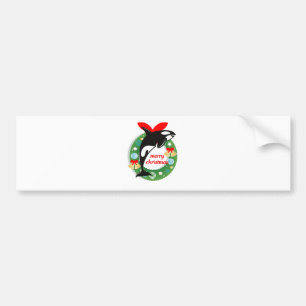 merry christmas killer whale bumper sticker