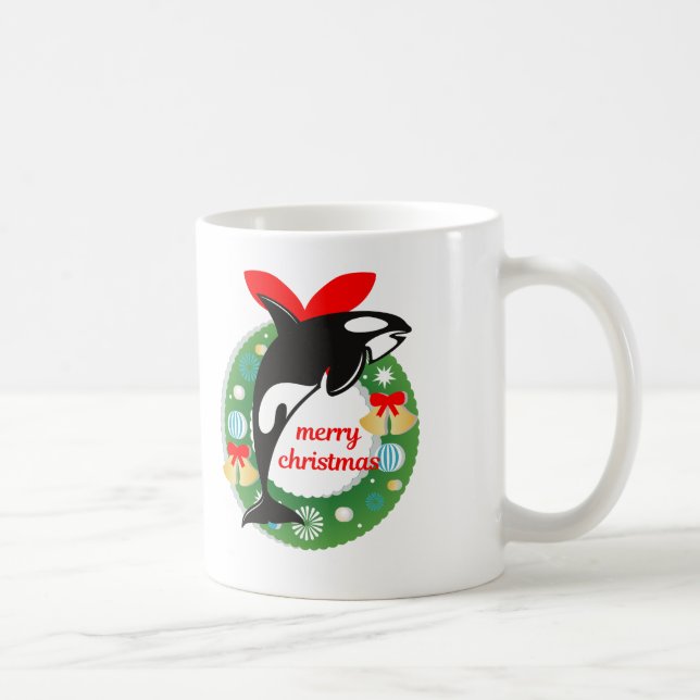 merry christmas killer whale coffee mug (Right)