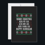 Merry Christmas Kiss My A.ss Happy Hanukkah ugly X Invitation<br><div class="desc">Funny christmas t shirt men, funny xmas tshirt men, funny Christmas gift shirt kids, funny thanksgiving gift shirt, thanksgiving t shirt men, thanksgiving t-shirt women</div>
