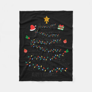 Merry Christmas Kiss My Happy Hanukkah Funny Xmas  Fleece Blanket