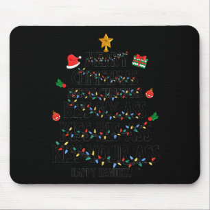 Merry Christmas Kiss My Happy Hanukkah Funny Xmas  Mouse Mat