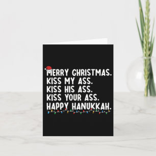 Merry Christmas Kiss My His Your Happy Hanukkah Card