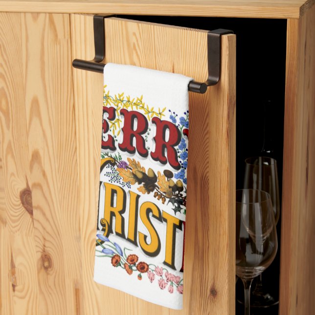 Merry Christmas Kitchen Towel (Thirds Fold)