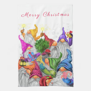 Merry Christmas Kitchen Towel Gnome Party Funny