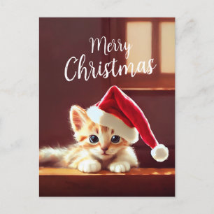 Merry Christmas Kitten Postcard