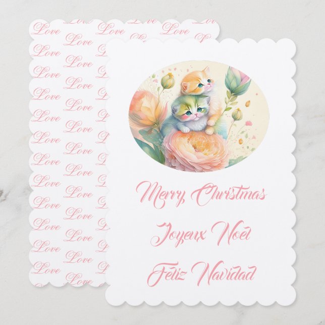 Merry Christmas kittens Invitation (Front/Back)