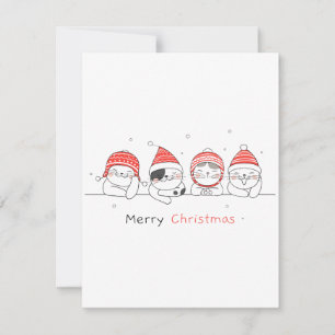 Merry Christmas Kitty friends Holiday Card