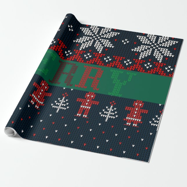  Merry Christmas knit   Wrapping Paper (Unrolled)