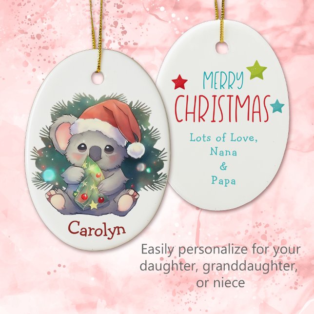 Merry Christmas Koala Bear Kids Christmas Ceramic Tree Decoration (Creator Uploaded)