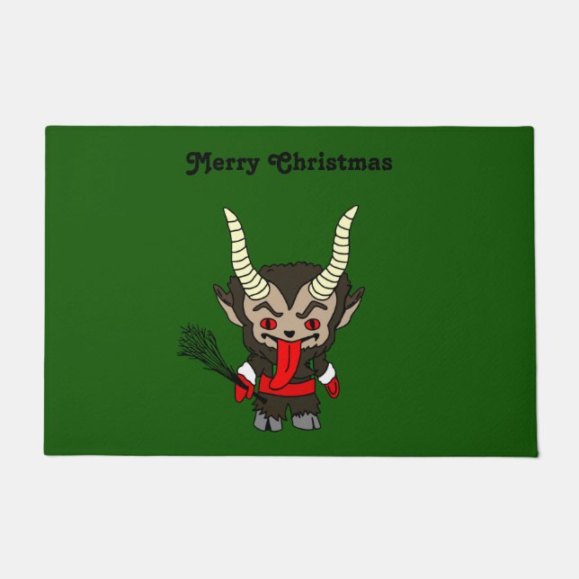 Merry Christmas Krampus Doormat (Front)