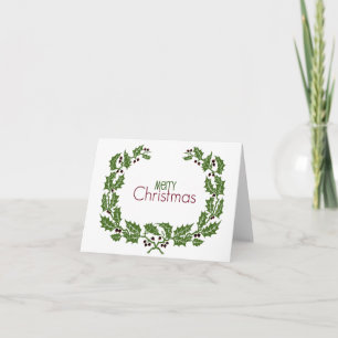 Merry Christmas l Elegant Vintage Wreath Holiday Card