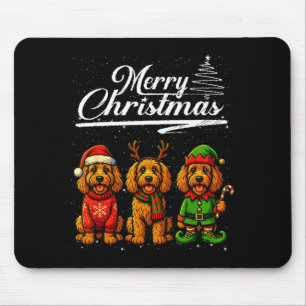Merry Christmas Labradoodle Reindeer Elf Santa Dog Mouse Mat
