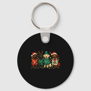 Merry Christmas Labrador Dog Retro Xmas Puppy Men Key Ring