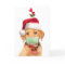 Merry Christmas Labrador Puppy in Face Mask and Sa