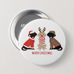 Merry Christmas Labrador Retriever Dogs 7.5 Cm Round Badge