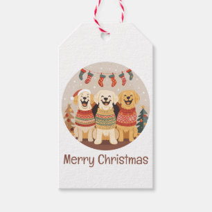 Merry Christmas Labrador Retriever Dogs Gift Tags