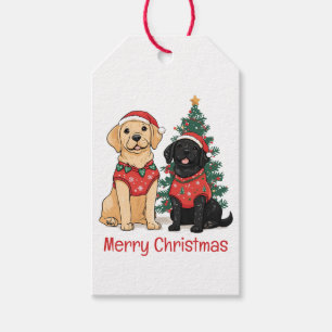 Merry Christmas Labrador Retriever Dogs Gift Tags