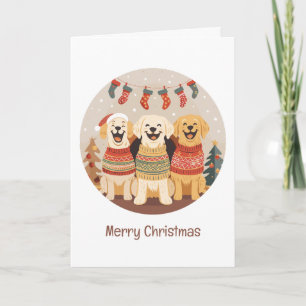 Merry Christmas Labrador Retriever Dogs Holiday Card