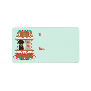 Merry Christmas Labrador Retriever Dogs Label