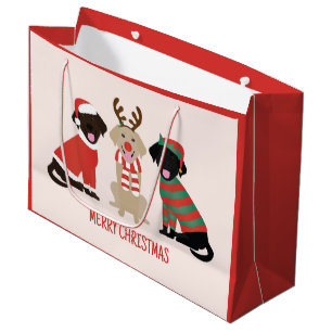 Merry Christmas Labrador Retriever Dogs Large Gift Bag