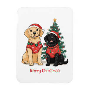 Merry Christmas Labrador Retriever Dogs Magnet