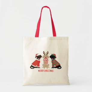 Merry Christmas Labrador Retriever Dogs Tote Bag