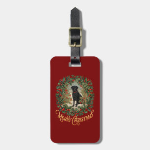 Merry Christmas Labrador Retriever Luggage Tag