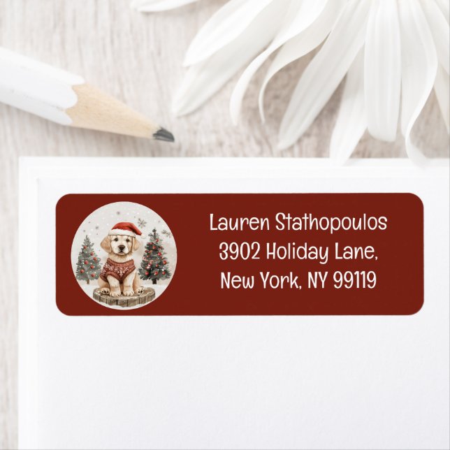 Merry Christmas Labrador Retriever Puppy (Insitu)