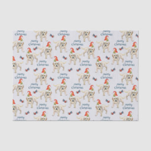 Merry Christmas Labrador Retriever With Santa Hat Tissue Paper